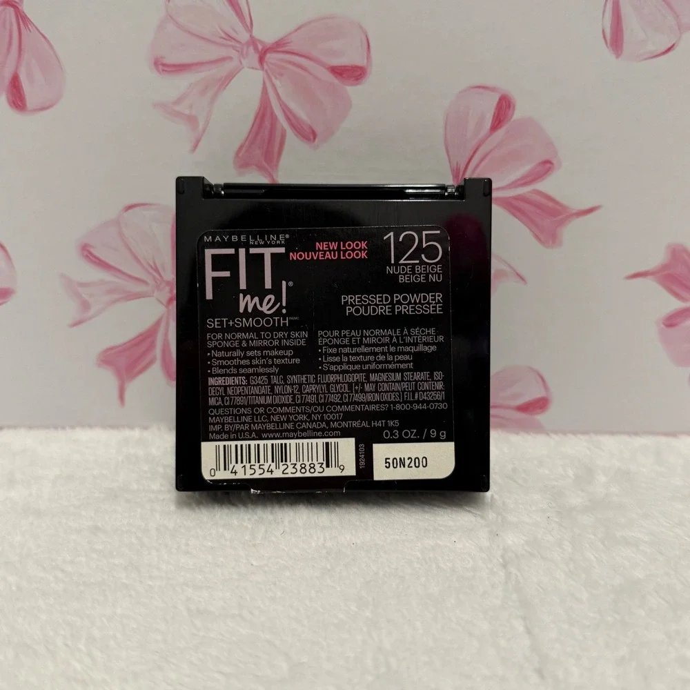 Maybelline Fit Me Pressed Powder 125 Nude Beige Set‎ Smooth Normal To Dry Skin